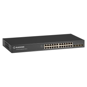 Black Box LGB5028A-R2 Gigabit Ethernet Managed Switch, (24) RJ45, (4) SFP+, (1) DB9 Console